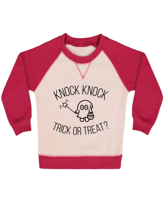 Sweatshirt Baby crew-neck sleeves contrast raglan Knock Knock, Trick or Treat? by tunetoo