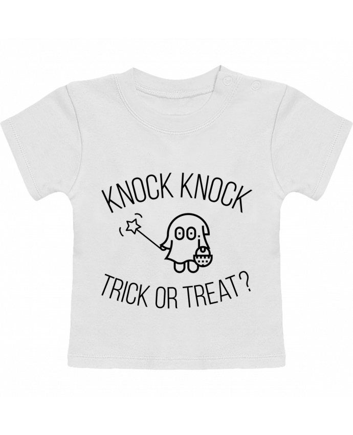 T-Shirt Baby Short Sleeve Knock Knock, Trick or Treat? manches courtes du designer tunetoo