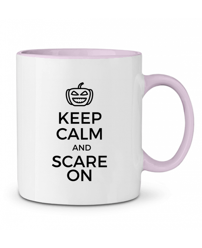 Two-tone Ceramic Mug Keep Calm and Scare on Pumpkin tunetoo