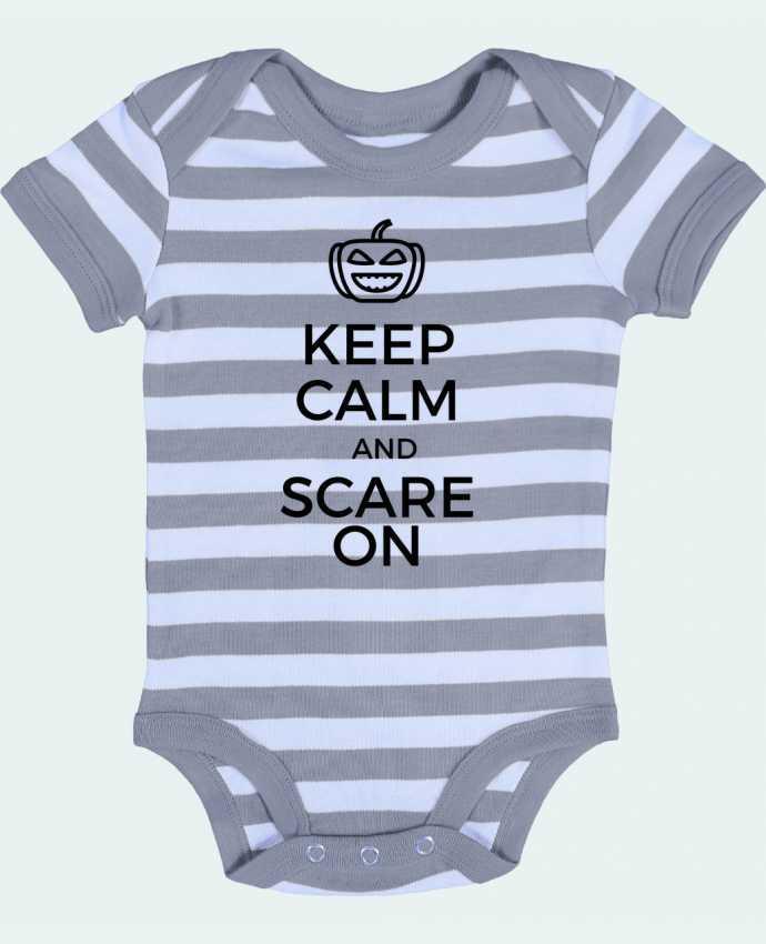 Baby Body striped Keep Calm and Scare on Pumpkin - tunetoo