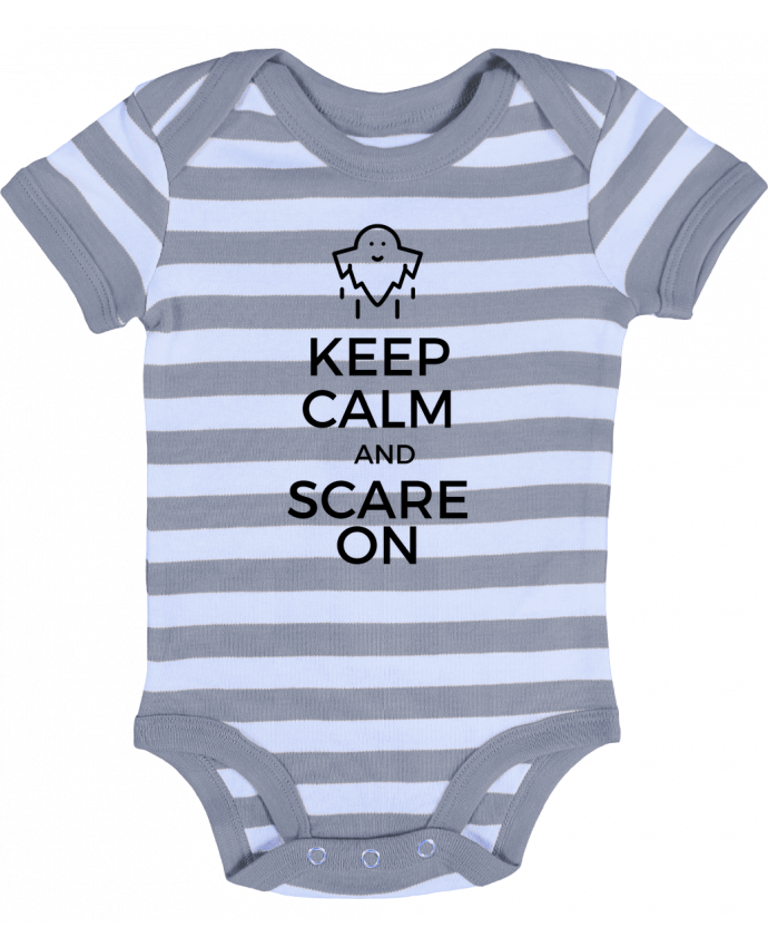 Body Bébé Rayé Keep Calm and Scare on Ghost - tunetoo