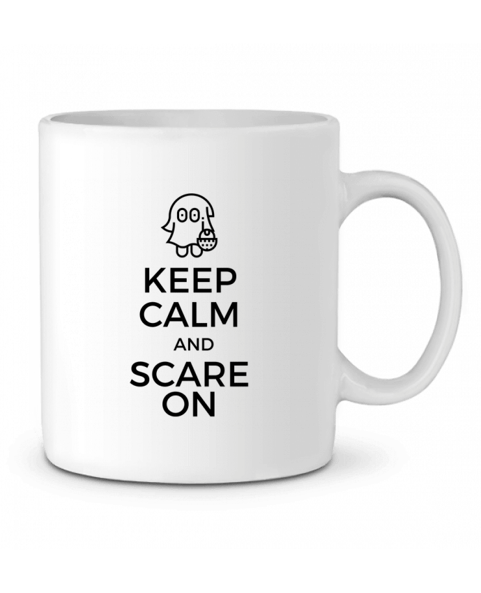 Ceramic Mug Keep Calm and Scare on little Ghost by tunetoo