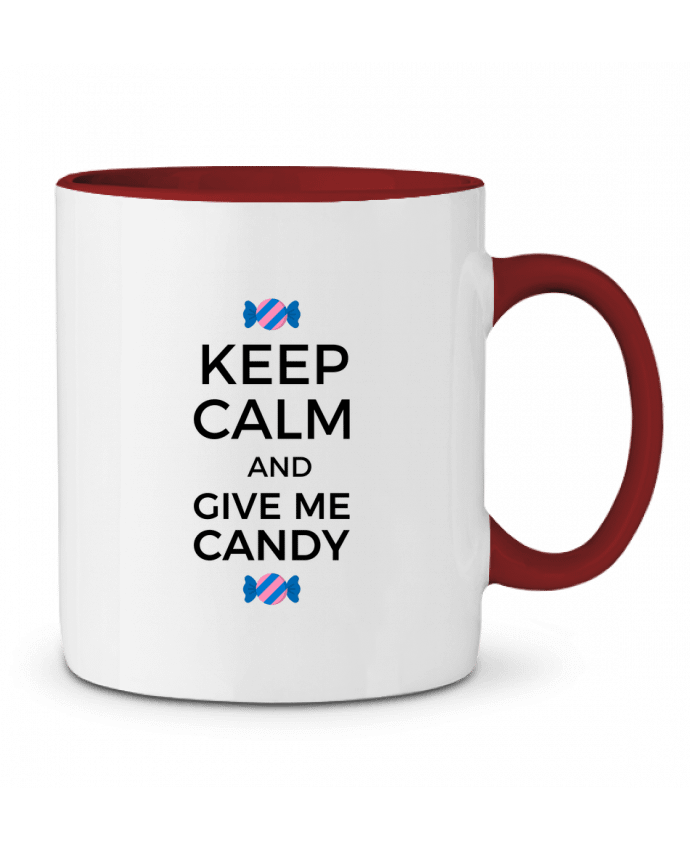 Mug bicolore Keep Calm and give me candy tunetoo