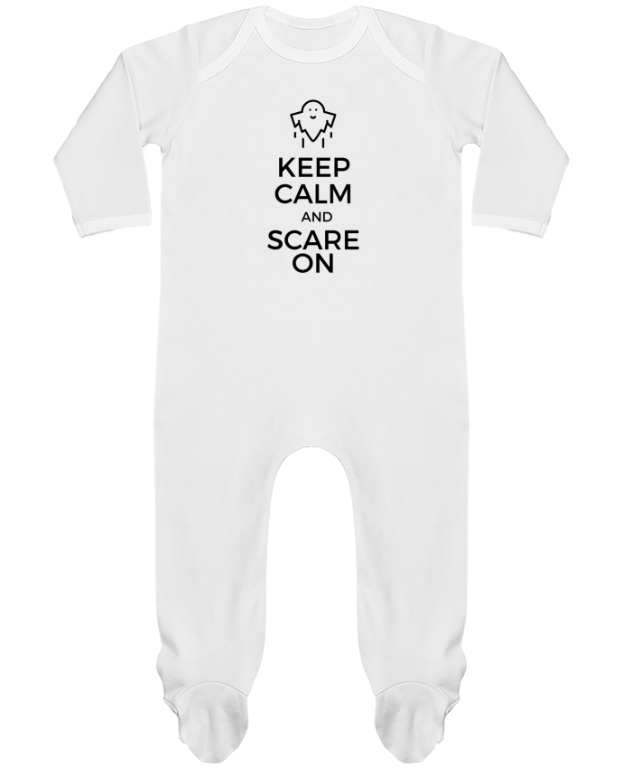Baby Sleeper long sleeves Contrast Keep Calm and Scare on Ghost by tunetoo