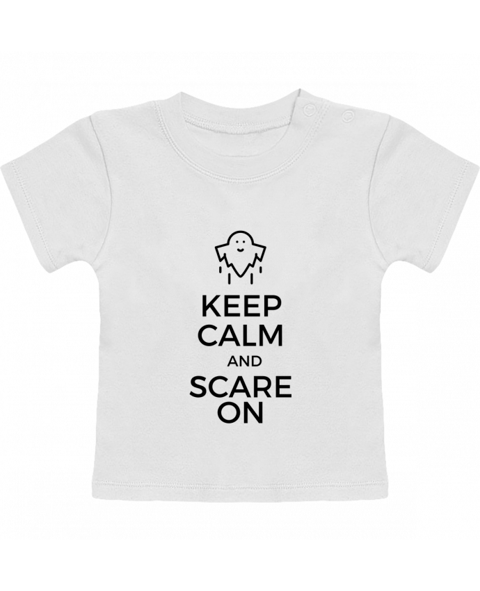 T-shirt bébé Keep Calm and Scare on Ghost manches courtes du designer tunetoo