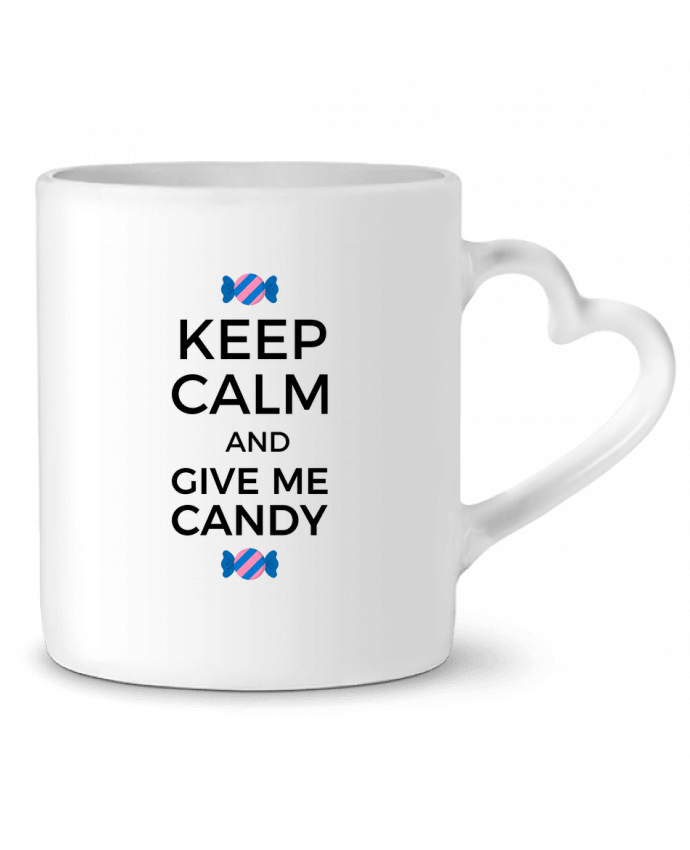 Mug coeur Keep Calm and give me candy par tunetoo