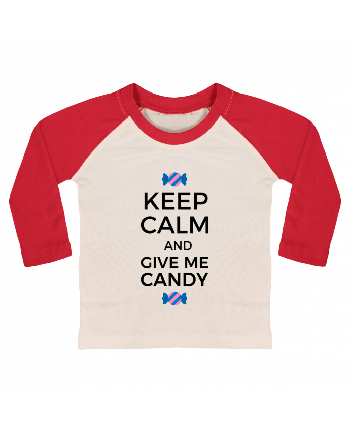 T-shirt baby Baseball long sleeve Keep Calm and give me candy by tunetoo