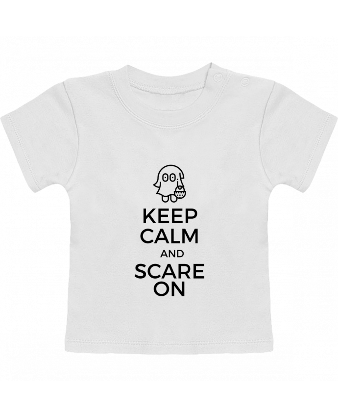 T-shirt bébé Keep Calm and Scare on little Ghost manches courtes du designer tunetoo