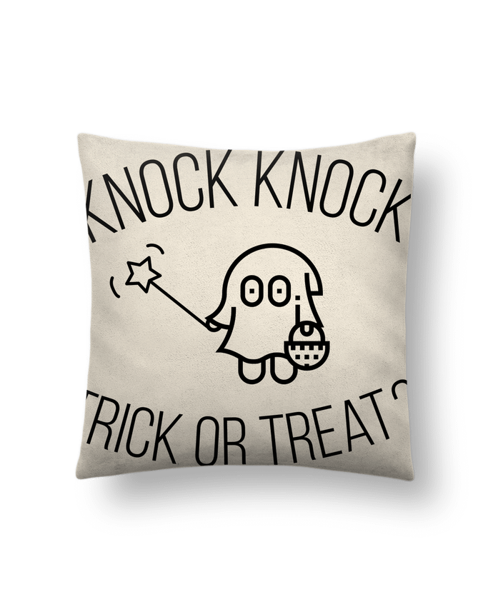 Coussin suédine Knock Knock, Trick or Treat? par tunetoo