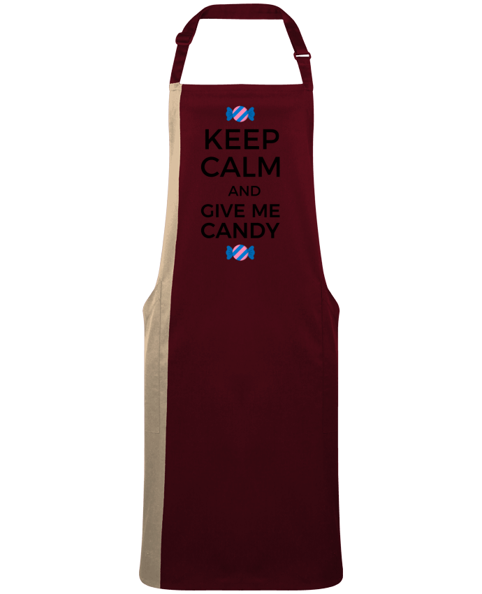 Tablier bicolore Keep Calm and give me candy par  tunetoo