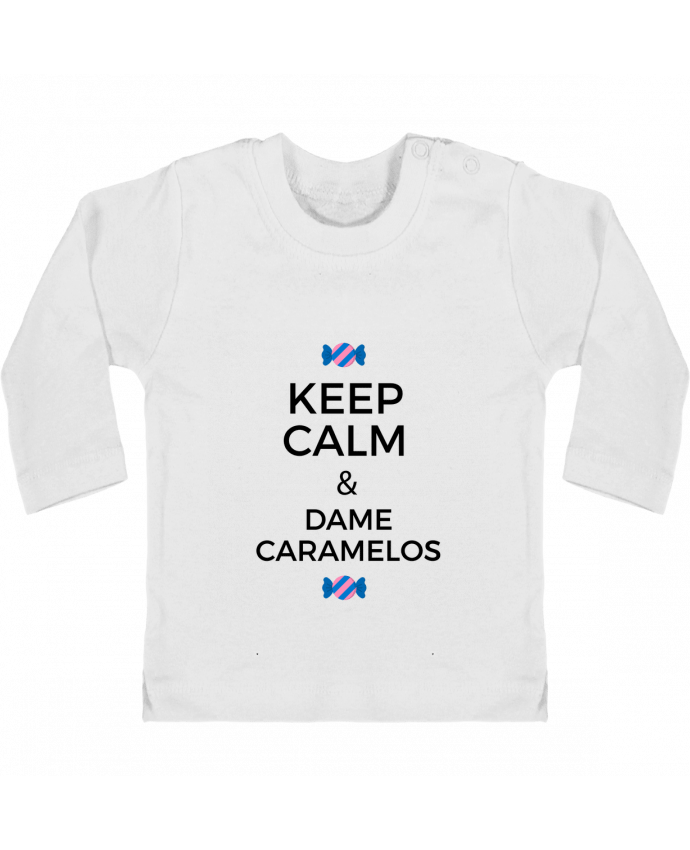 Baby T-shirt with press-studs long sleeve Keep Calm and Dame Caramelos manches longues du designer tunetoo