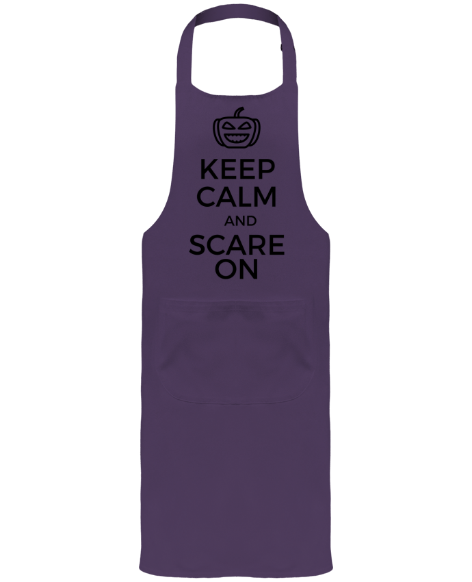 Garden or Sommelier Apron with Pocket Keep Calm and Scare on Pumpkin by tunetoo