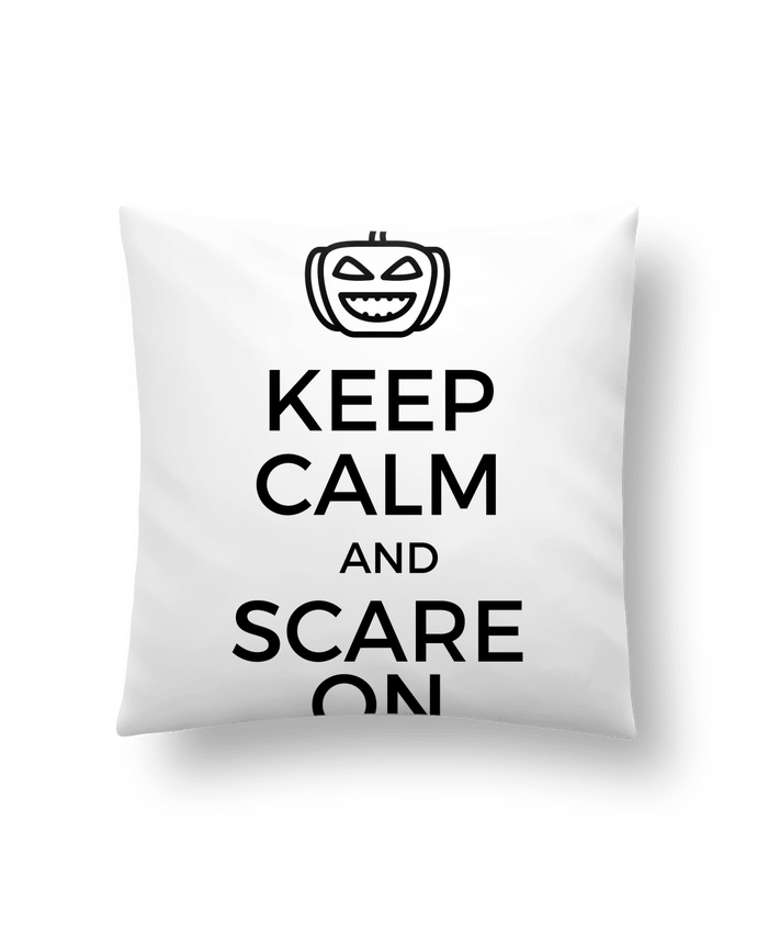 Cushion synthetic soft 45 x 45 cm Keep Calm and Scare on Pumpkin by tunetoo