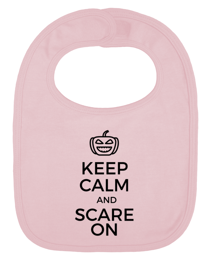 Baby Bib plain and contrast Keep Calm and Scare on Pumpkin by tunetoo