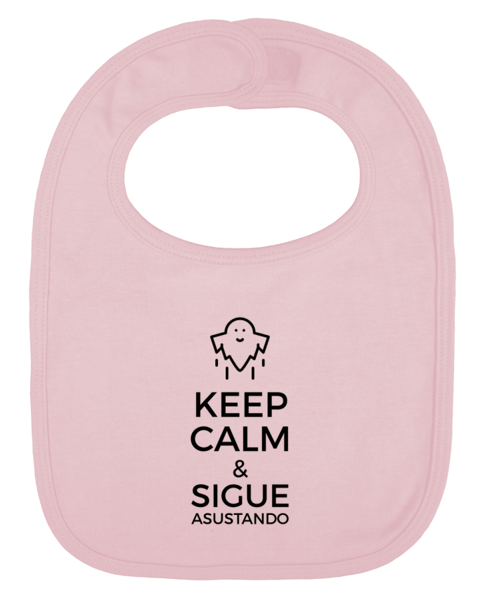 Baby Bib plain and contrast Keep Calm and Sigue asustando ghost by tunetoo