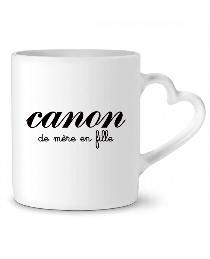 Taza Corazón Canon de mère en fille por Freeyourshirt.com