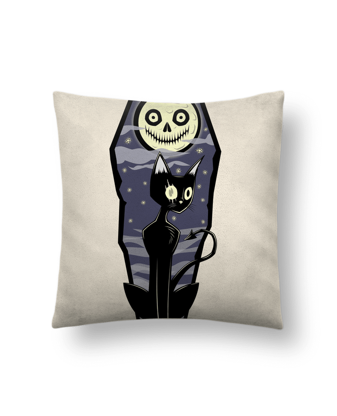 Cushion suede touch 45 x 45 cm Coffin Cat by SirCostas