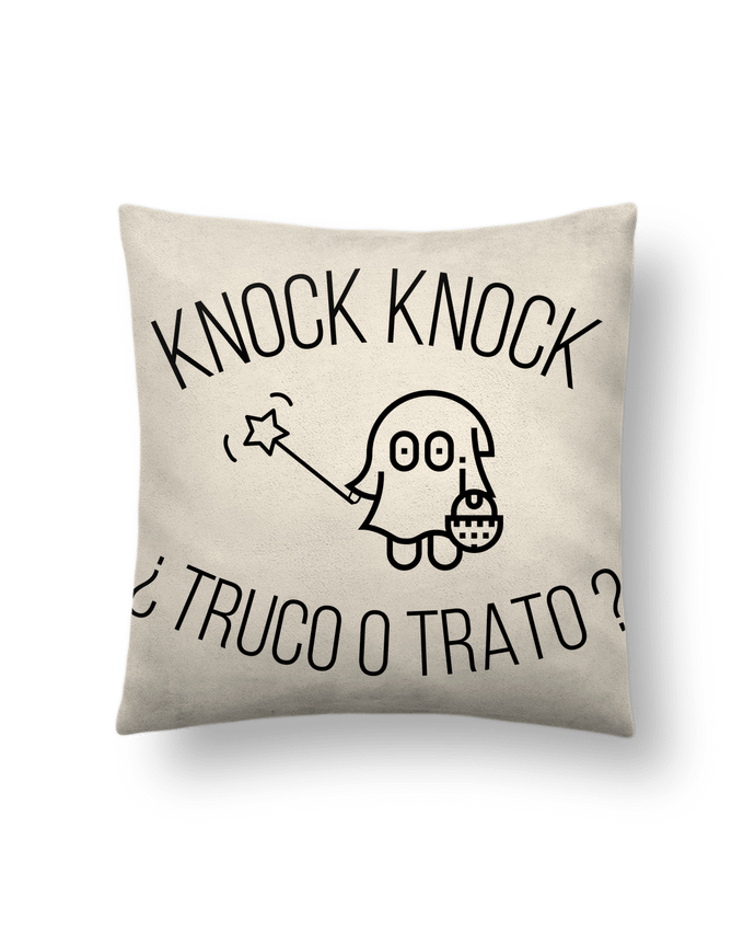 Coussin suédine Knock Knock ¿Truco o Trato? par tunetoo