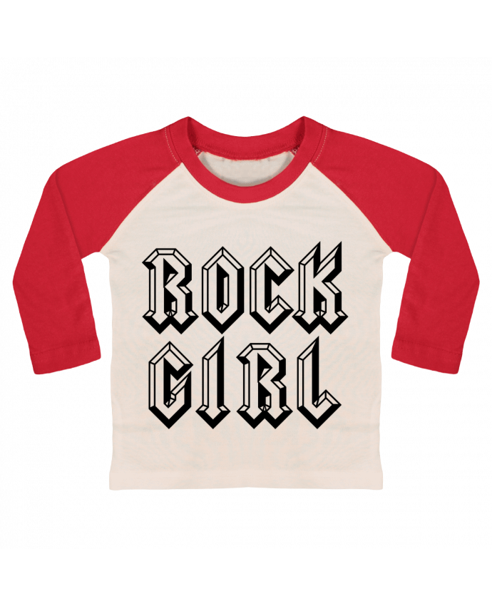 Tee-shirt Bébé Baseball ML Rock Girl par Freeyourshirt.com