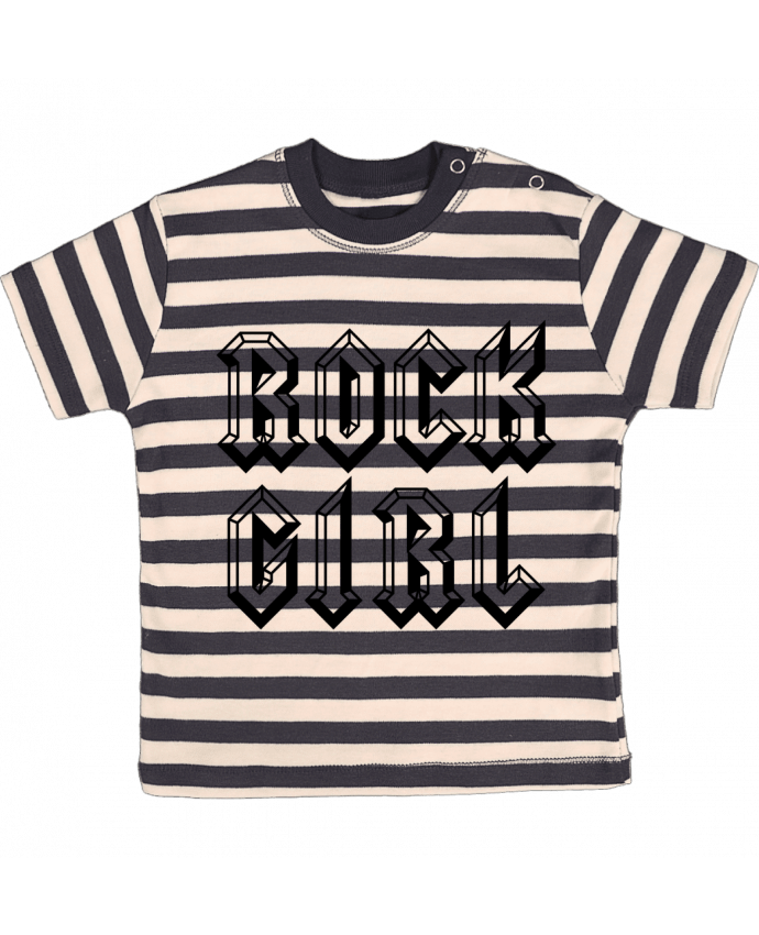 T-shirt baby with stripes Rock Girl by Freeyourshirt.com