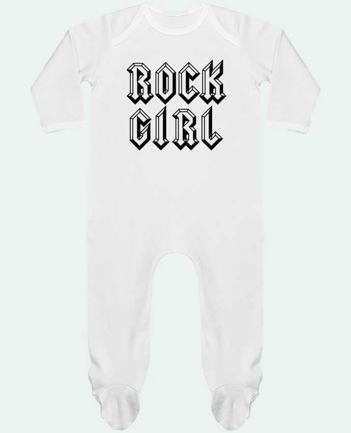 Baby Sleeper long sleeves Contrast Rock Girl by Freeyourshirt.com