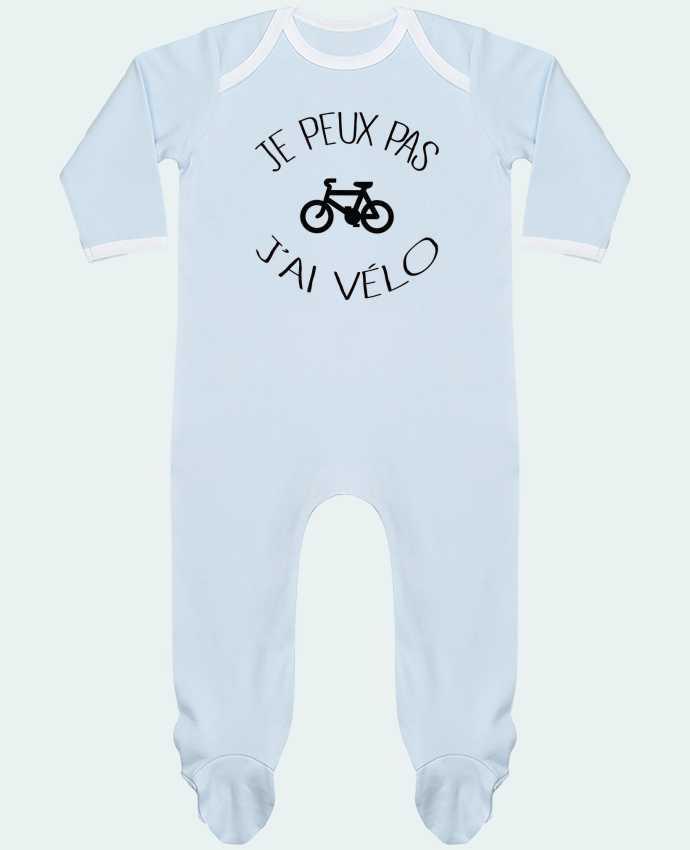 Baby Sleeper long sleeves Contrast Je peux pas j'ai vélo by Freeyourshirt.com