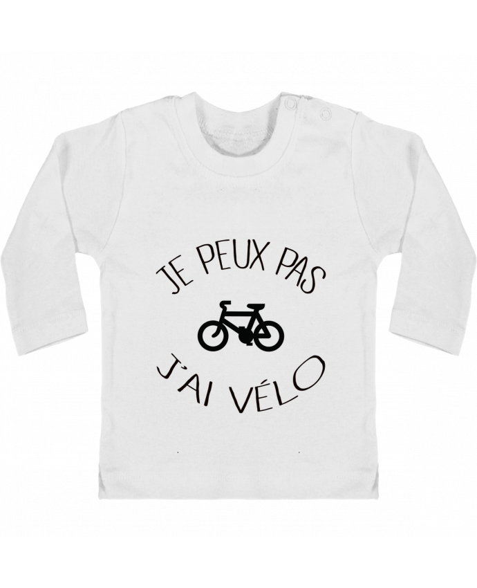 Camiseta Bebé Manga Larga con Botones  Je peux pas j'ai vélo manches longues du designer Freeyourshirt.com