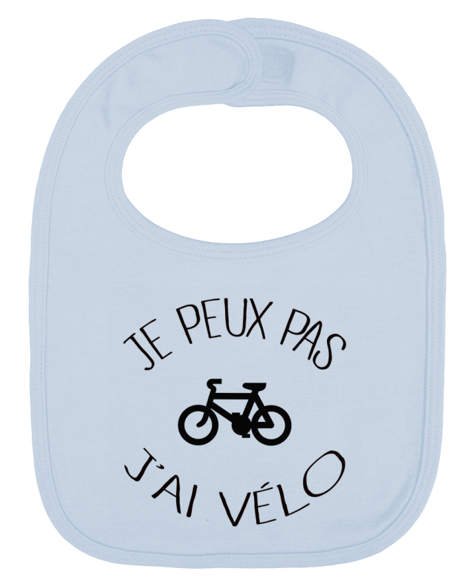 Baby Bib plain and contrast Je peux pas j'ai vélo by Freeyourshirt.com