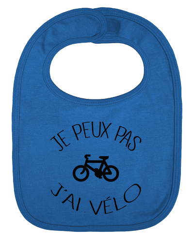 Bavoir bébé uni Je peux pas j'ai vélo par Freeyourshirt.com