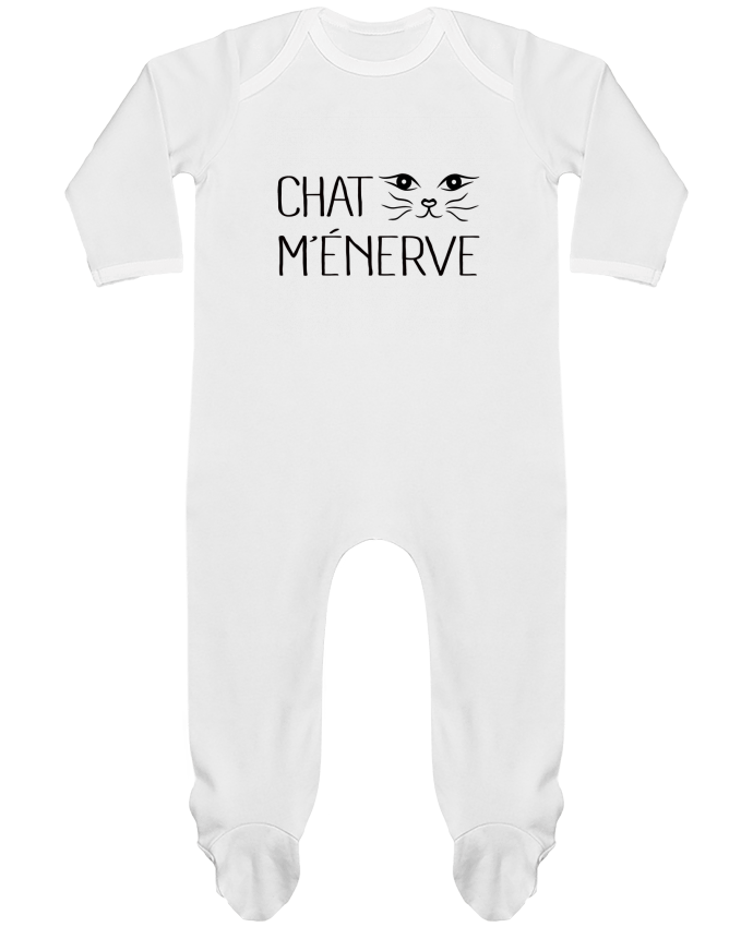 Baby Sleeper long sleeves Contrast Chat m'énerve by Freeyourshirt.com