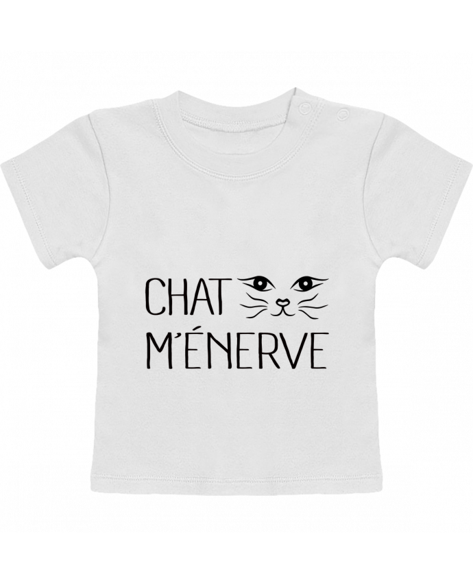 T-shirt bébé Chat m'énerve manches courtes du designer Freeyourshirt.com
