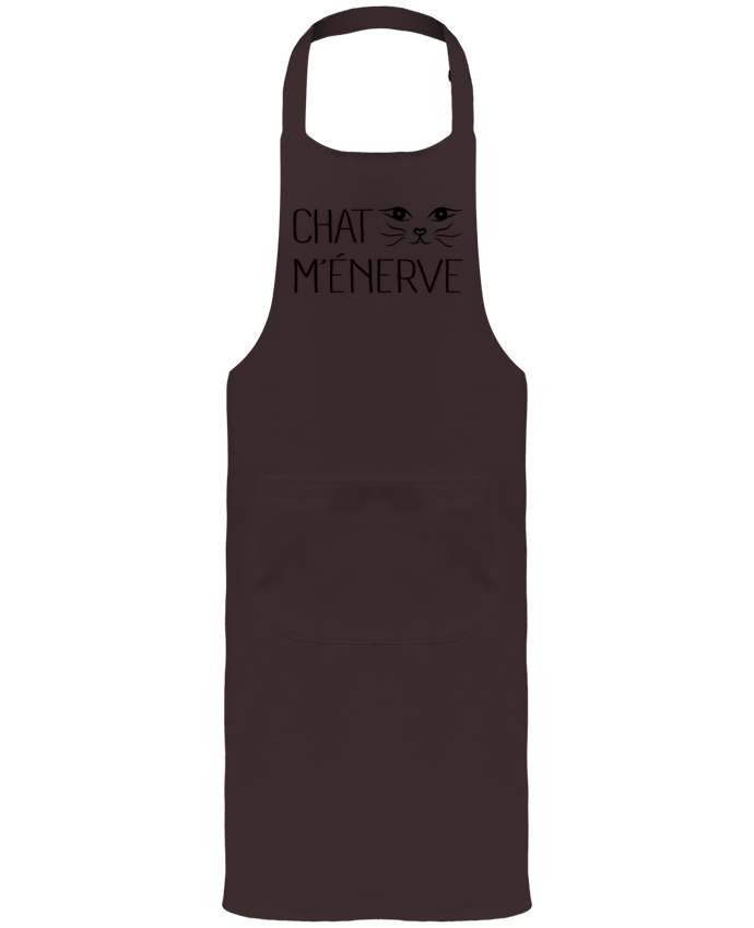 Garden or Sommelier Apron with Pocket Chat m'énerve by Freeyourshirt.com