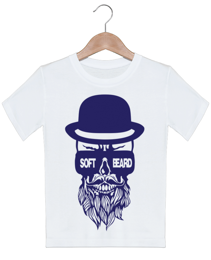 T-shirt garçon motif tete de mort hipster citation soft beard barbe chapeau melon moustache style Ac