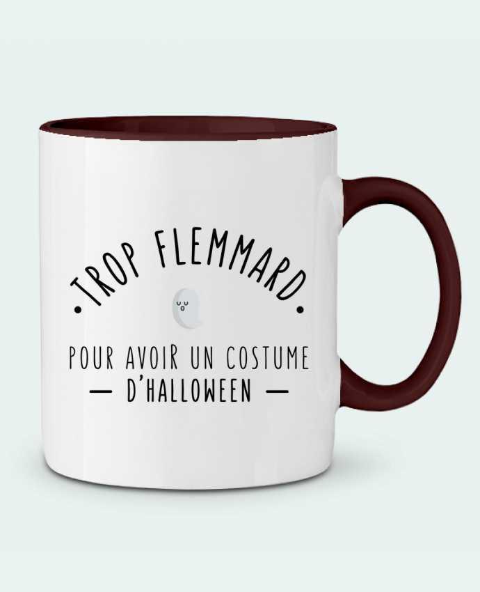 Mug bicolore Trop flemmard pour avoir un costume d'halloween tunetoo