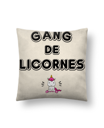 Coussin suédine Gang de licornes par LPMDL