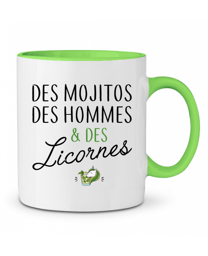 Mug bicolore Des mojitos des hommes & des licornes LPMDL