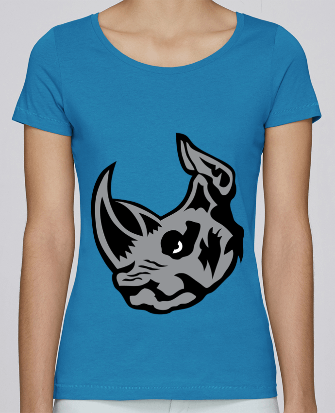 T-Shirt Femme tete rhinoceros corne par Achille