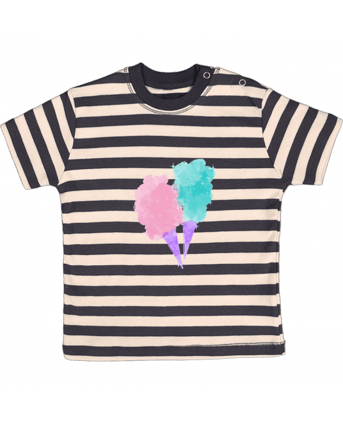 Camiseta Bebé a Rayas Watercolor Cotton Candy por PinkGlitter