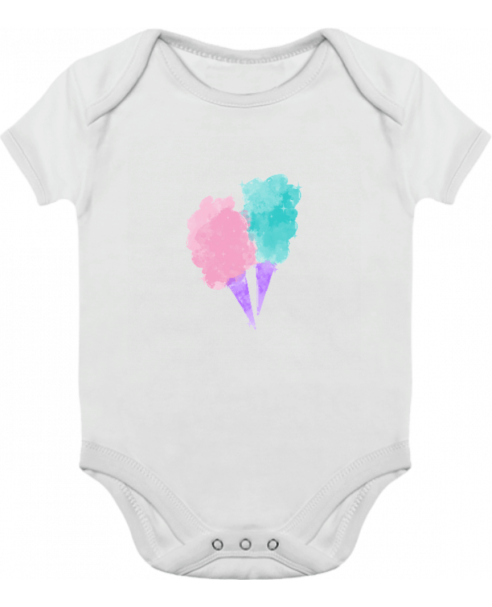 Body bébé manches contrastées Watercolor Cotton Candy par PinkGlitter