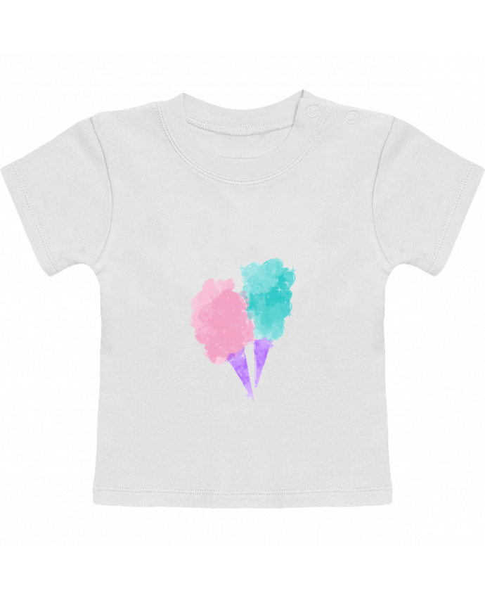 Camiseta Bebé Manga Corta Watercolor Cotton Candy manches courtes du designer PinkGlitter