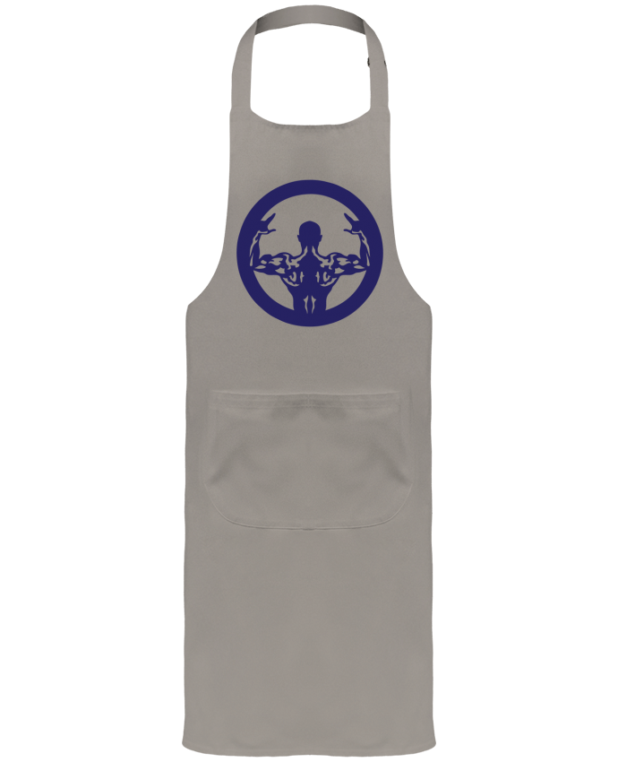 Delantal Jardinero o Somelier con Bolsillo  bodybuilding musculation logo biceps pose por Achille