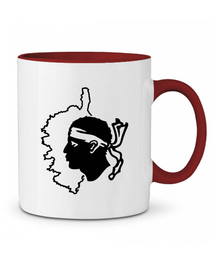 Taza Cerámica Bicolor Corse Carte et drapeau Freeyourshirt.com