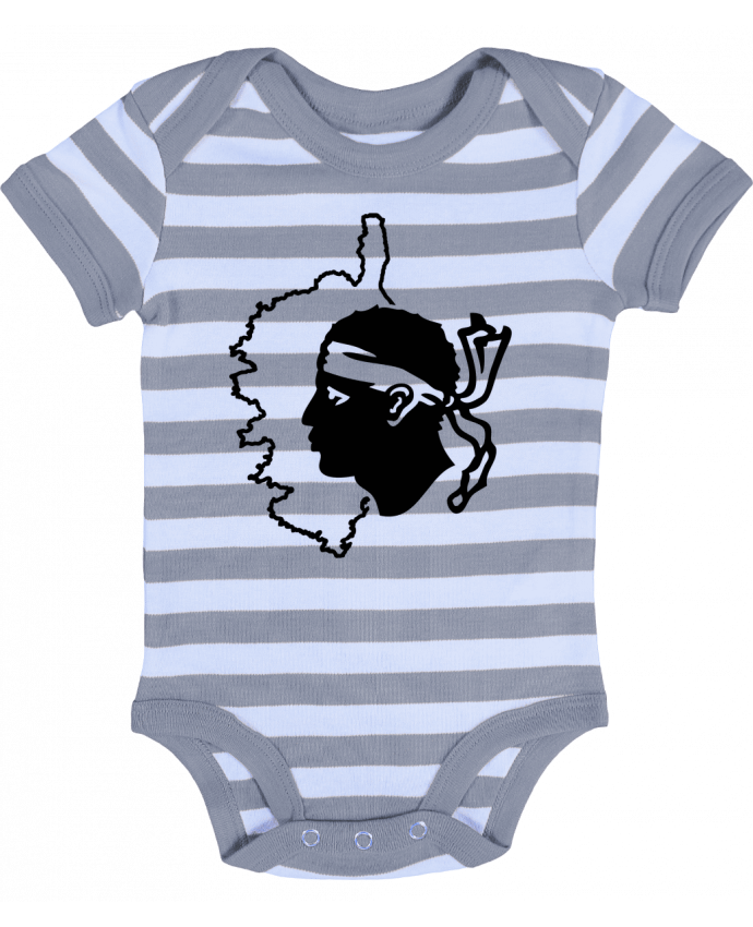 Baby Body striped Corse Carte et drapeau - Freeyourshirt.com