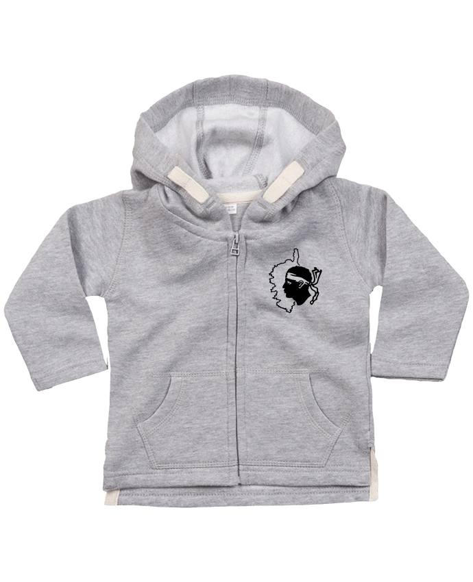 Sudadera Capucha con Cermallera Corse Carte et drapeau por Freeyourshirt.com