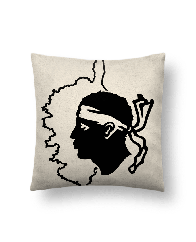 Coussin suédine Corse Carte et drapeau par Freeyourshirt.com