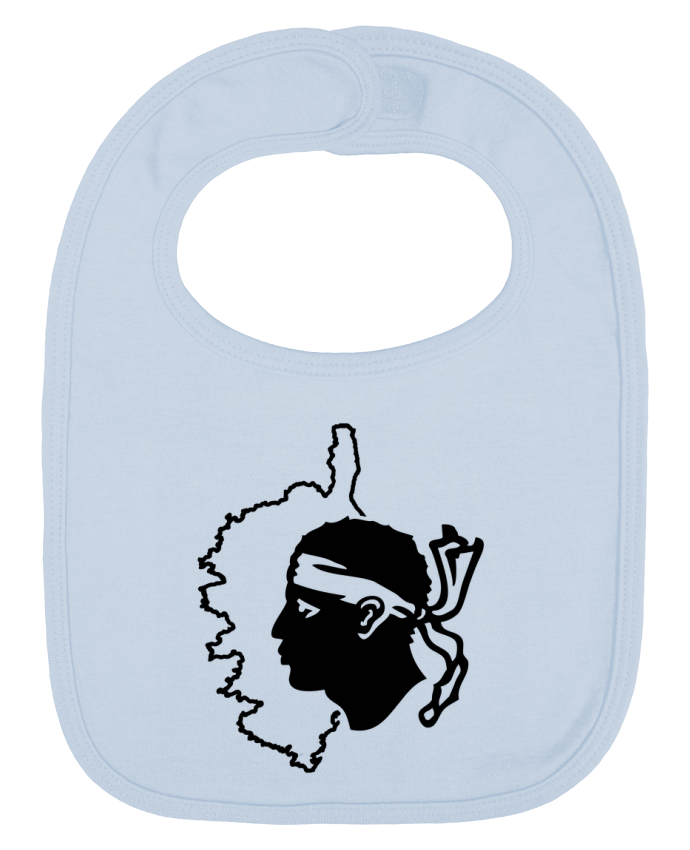Bavoir bébé uni Corse Carte et drapeau par Freeyourshirt.com