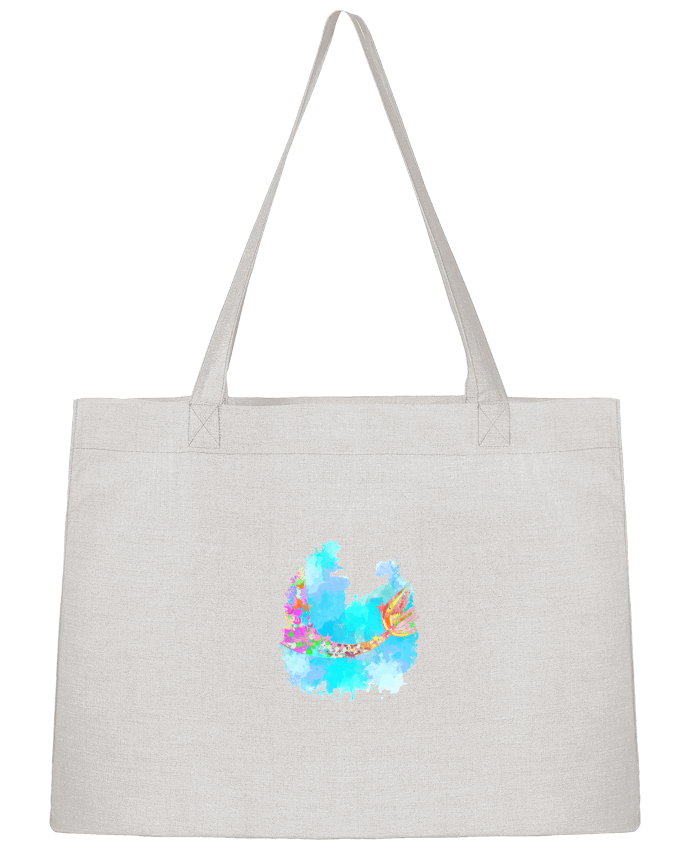 Shopping tote bag Stanley Stella Watercolor Mermaid by PinkGlitter