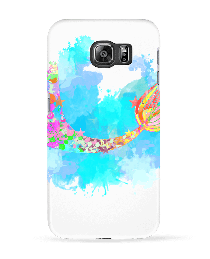 Case 3D Samsung Galaxy S6 Watercolor Mermaid - PinkGlitter