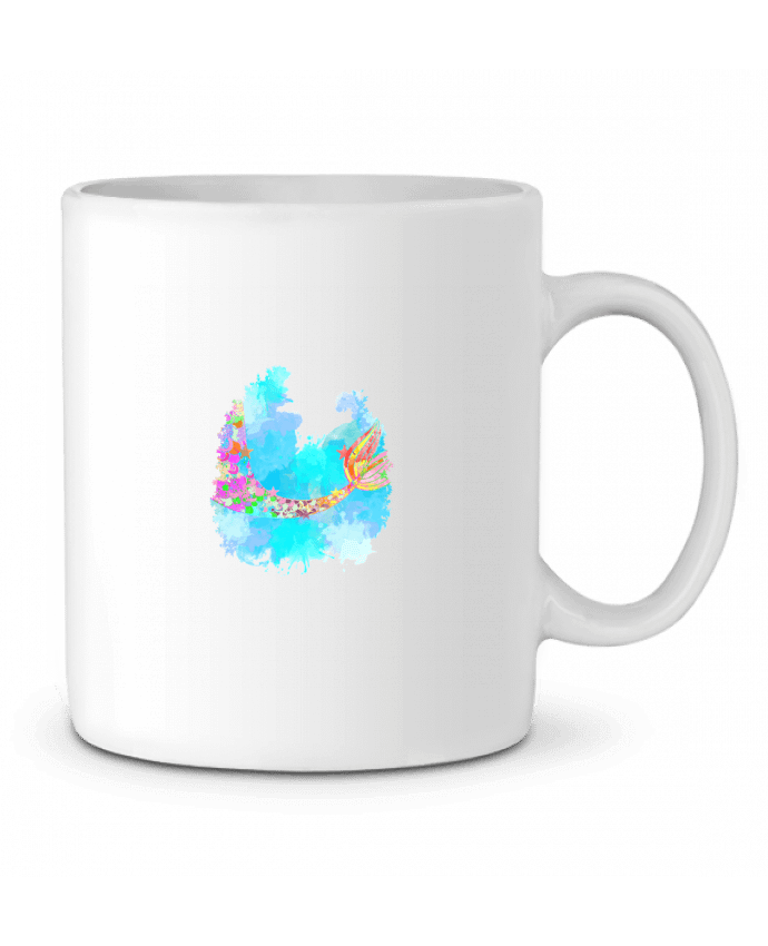 Ceramic Mug Watercolor Mermaid by PinkGlitter