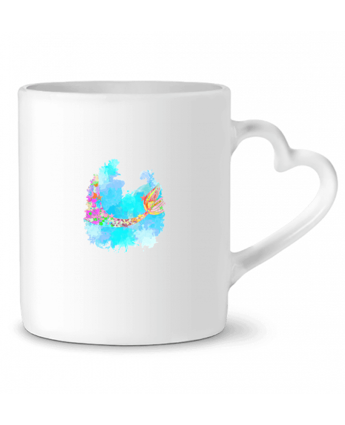 Mug Heart Watercolor Mermaid by PinkGlitter